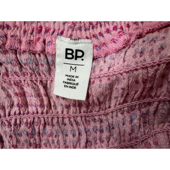 Romper Pink Geodot Plaid Smocked Bodice & Straps Pull-On Nordstrom B.P. Sz M NEW - Picture 4 of 5